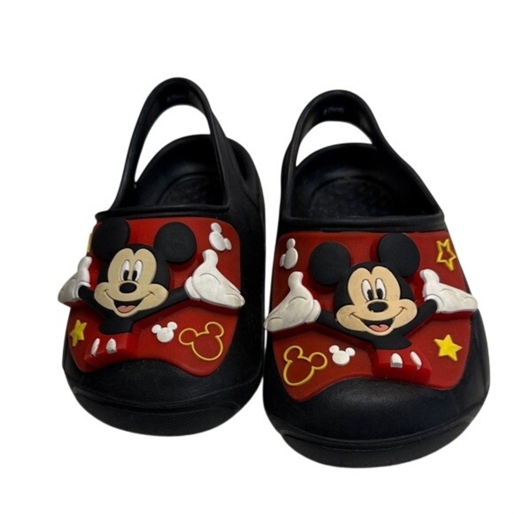 Disney Mickey Mouse Clogs Kids Black Red Unisex 3D Character Slip On Size 5/6